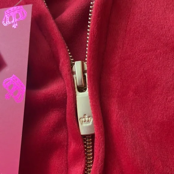 💋Juicy Couture set bling sequins red velour 2 piece set sz XL NWT - Picture 13 of 17